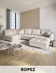 Wohnlandschaft  «Ario», auch als Gästebett mit separatem Hocker, beige