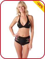 Bikini mit Stickereien