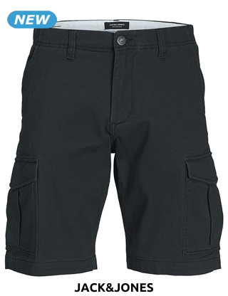 JACK&JONES Cargoshorts, 6 Taschen, schwarz
