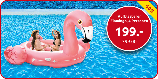 Aufblasbarer Flamingo maxi, 4 Personen