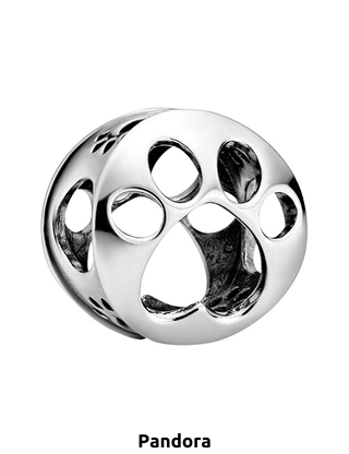 Pandora Bijou «Paw Print», Silber