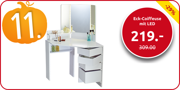 Eck-Coiffeuse mit LED