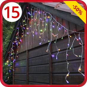 Glitzernde Eiszapfengirlande, 128 LED, B 3 m