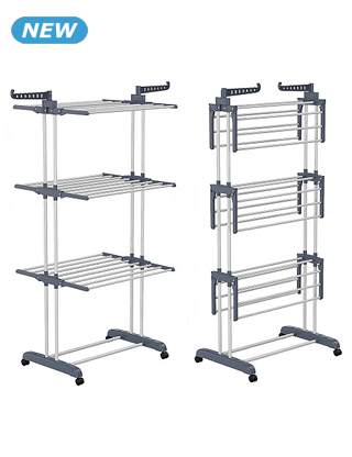 Wäscheständer 3 Etagen, mit Kleiderbügelhalter