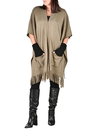 Poncho mit 2 Taschen, khaki