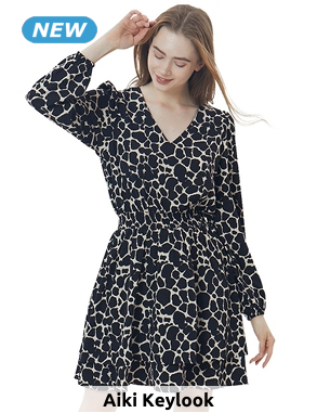 Robe «Isaline», schwarz/anthrazit