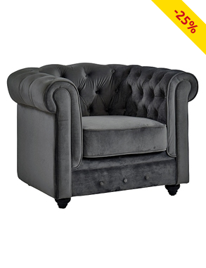 Sessel «Chesterfield», grau