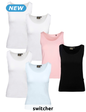switcher Tank Tops «Helen», 2er-Pack, weiss + hellblau