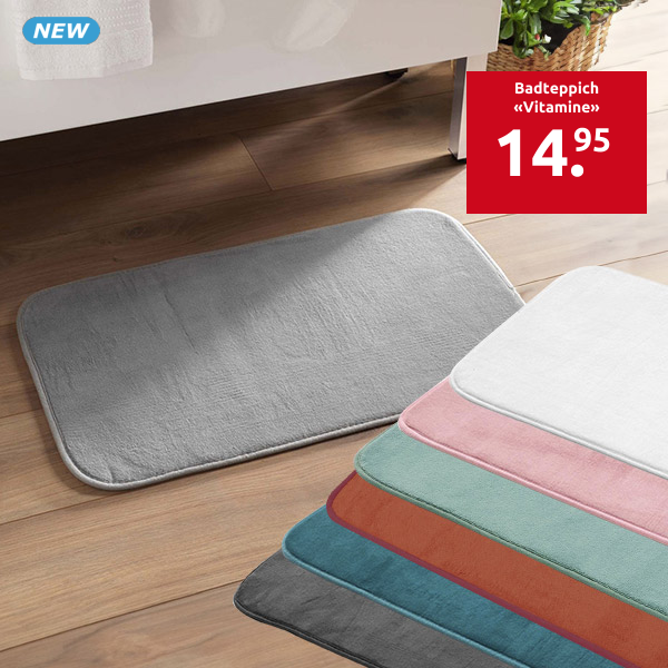 Badteppich «Vitamine», 45 x 75 cm, hellgrau