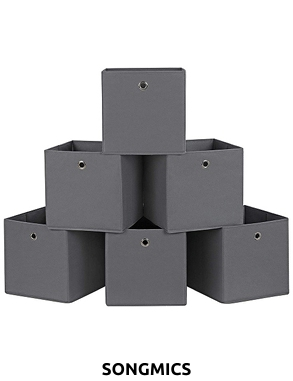 SONGMICS 6er-Set, Aufbewahrungsboxen, grau