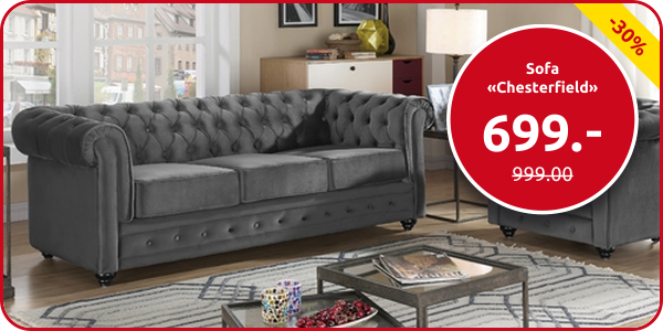 Sofa «Chesterfield», grau