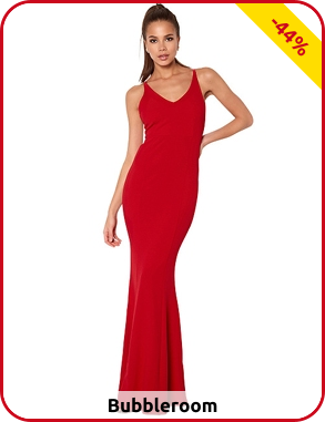 Kleid von Bubbleroom, stretchig und fliessend, rot