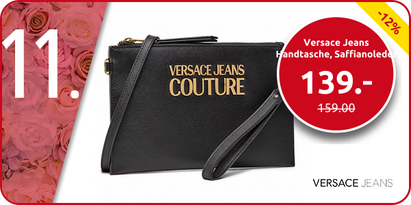 Versace Jeans Handtasche, Saffianoleder, schwarz
