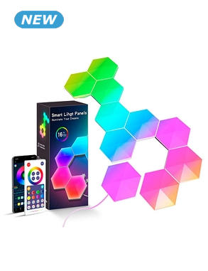 Wandleuchte «Hexalight», individuell gestaltbar, Licht- und Musikmodi