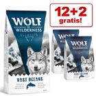 12 + 2 kg gratis! 14 kg Wolf of Wilderness droogvoer