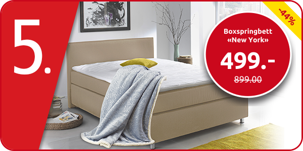 Boxspringbett «New York», 140 x 200 cm, beige