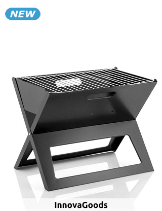 InnovaGoods Holzkohlegrill, klappbar und tragbar, 45x45x2,5 cm