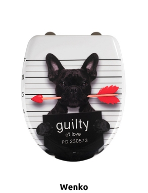 WENKO WC-Sitz «Dog», 37,5 x 41,5 cm