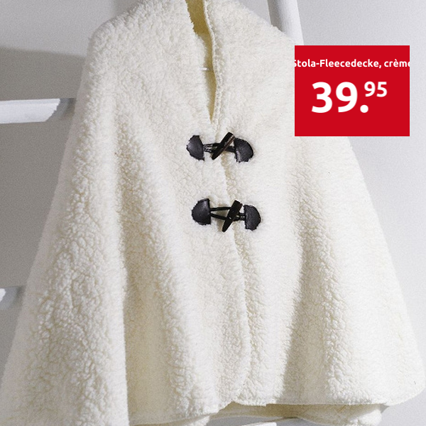 Stola-Fleecedecke, crème