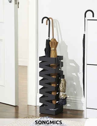 SONGMICS Schirmständer, 15,5 x 15,5 x H 49 cm, schwarz