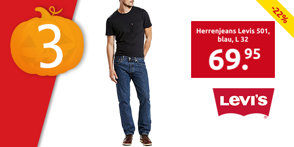 Herrenjeans Levis 501, gerade, mit Knopfverschluss, blau, L 32