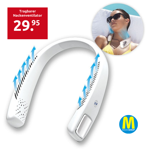 Tragbarer Nackenventilator «Cool 2 Go», Länge verstellbar 15 - 42 cm