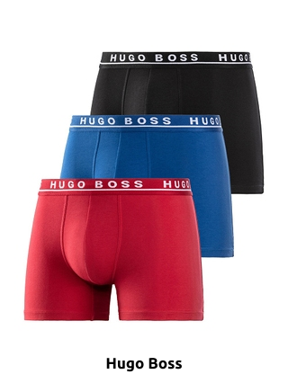 HUGO BOSS Boxer, pack de 3, noir/bleu/rouge