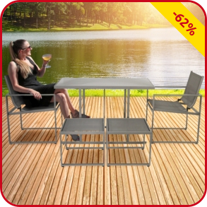 Balkonset «Miki», 5-teilig, dunkelgrau