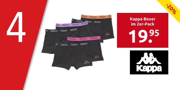 Kappa Boxer im 2er-Pack, gelb + schwarz