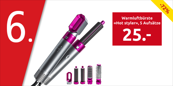 Warmluftbürste «Hot styler», 5 Aufsätze