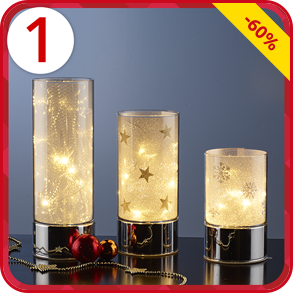 LED-Gläser «Andy», 3 Stück