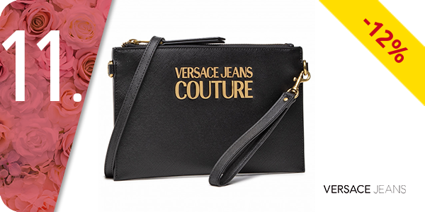 Versace Jeans Handtasche, Saffianoleder, schwarz