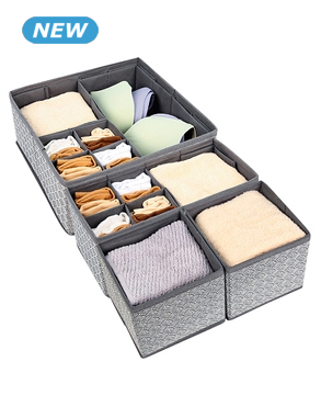 Schubladen-Organizer, 4er-Set, aus Vlies, grau