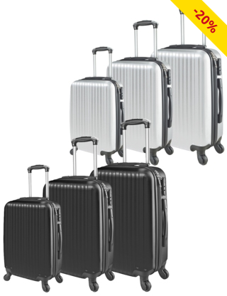 Koffer «Lugano», 3er-Set, grau