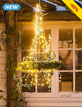 Solar-LED Lichterkette, 32 m, warmweiss