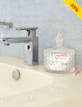 Wattepadbehälter aus Glas, Ø 10,5 cm