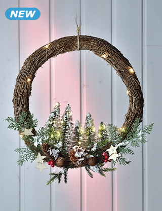 Holzkranz «Tanne», 30 LEDs