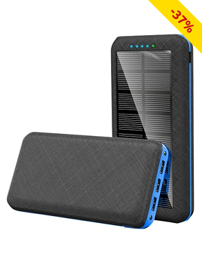 Solar-Powerbank, mit 5 USB Anschlüssen, 20'000 mAh