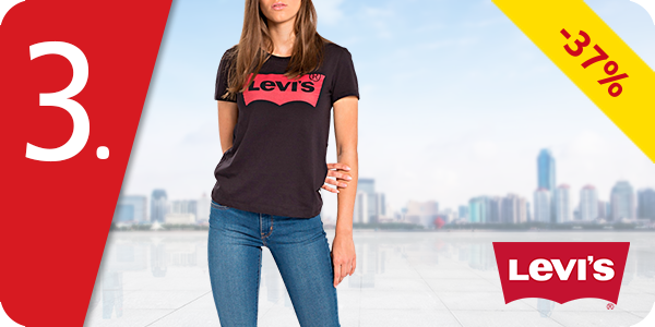 LEVI'S Damen T-Shirt , schwarz + rot