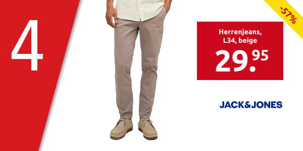 JACK&JONES Herrenjeans, L34, beige