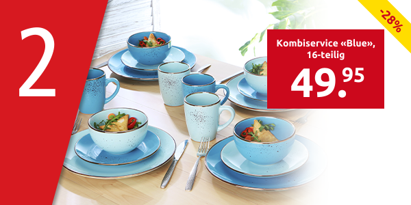 Kombiservice «Blue» für 4 Personen, 16-teilig
