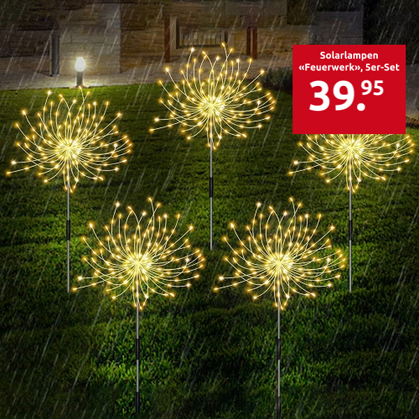 Solarlampen «Feuerwerk», 5er-Set