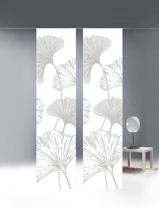 Schiebevorhang  «Flowers», 1 Stück, H 245, B 60 cm, weiss/beige