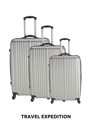 TRAVEL EXPEDITION Kofferset «Locarno», 3-teilig, H 57/67/77 cm, light, grau