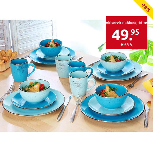 Kombiservice «Blue» für 4 Personen, 16-teilig
