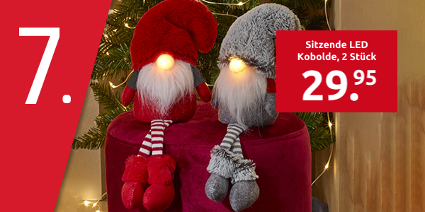 Sitzende LED Kobolde, 2 Stück