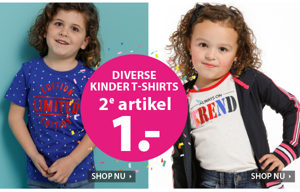 Kinder T-shirts 2e artikel 1 euro