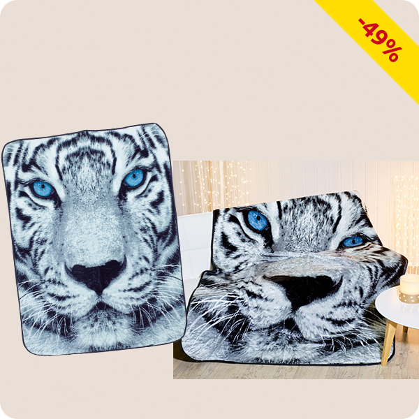 Fleecedecke «Tiger», 152 x 203 cm