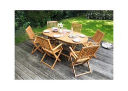 Dining-Set 6-Sitzer bestehend aus: 6 Stühlen und Tisch Holz Akazie