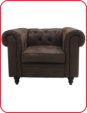 Sessel «Chesterfield», B 107 cm, braun
